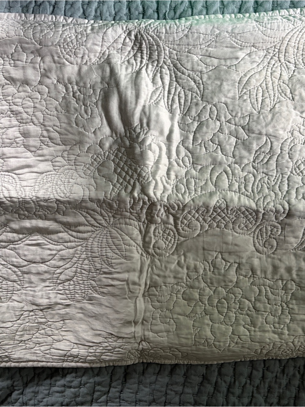 Pottery Barn duvet and shams with Subtle Floral design